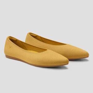 Vivaia Aria 5 Pointed Toe Flats in Ginger Yellow